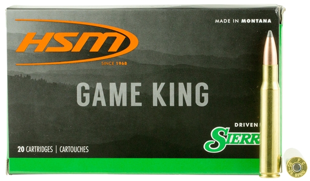 Picture of  Hsm 300640N Game King  30-06 Springfield 165 GR Sierra Gameking Spitzer Boat Tail 20 Per Box/ 20 Case 810742023027