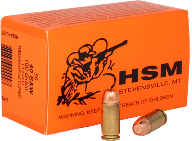 Picture of Hsm Ammo Ammo Rmfg 40S&W 180Gr Plated Lrn 50Rd 20Bx/Cs