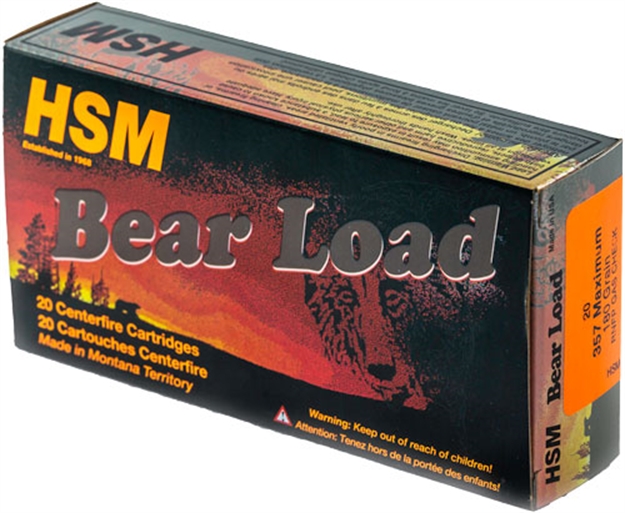 Picture of Hsm Ammo Bear 357 Maximum 180Gr Rnfp 20Rd 25Bx/Cs 357MAX-3-N