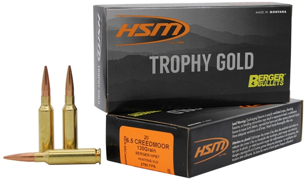 Picture of  Hsm 65Crd130vld Trophy Gold Extended Range 6.5 Creedmoor 130 GR Berger Hunting Vld Match 20 Per Box/ 25 Case 810742026608
