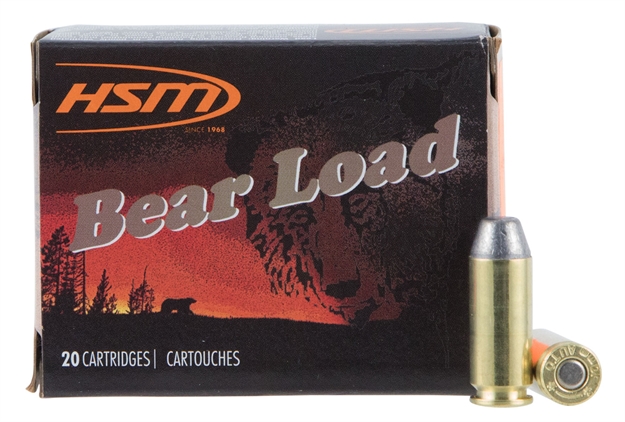 Picture of Hsm 10Mm9n20 Bear Load  10Mm Auto 200 GR Lead Round Nose Flat Point 20 Per Box/ 20 Case 10MM-9-N20