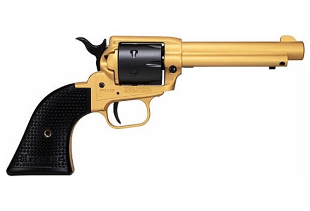 Picture of  Heritage Mfg Rr22s4 Rough Rider  22 LR 6 Shot 4.75" Gold Cerakote Steel Barrel & Frame, Black Satin Cylinder, Black Polymer Grips Features Black Accents