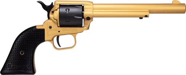 Picture of  Heritage Mfg Rr22s6 Rough Rider  22 LR 6 6.50", Gold Cerakote Barrel, Black Satin Cylinder, Gold Cerakote Steel Frame, Black Polymer Grips Features Black Accents