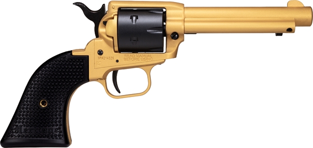 Picture of  Heritage Mfg Rr22s4 Rough Rider  22 LR 6 Shot 4.75" Gold Cerakote Steel Barrel & Frame, Black Satin Cylinder, Black Polymer Grips Features Black Accents 727962707883