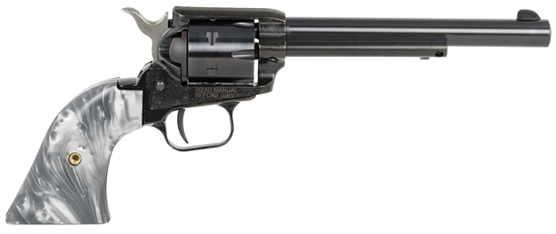 Picture of  Heritage Mfg Rr22b6gprl Rough Rider  22 LR 6 Shot 6.50" Black Barrel & Cylinder Black Frame, Altamont Gray Pearl Grips 727962706305