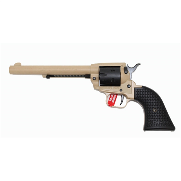 Picture of  Heritage Mfg Srr22v6 Rough Rider  22 LR 6 Shot, 6.50" Sabre Sand Cerakote Steel Barrel & Frame, Black Satin Cylinder, Black Polymer Grip, Hammer/Thumb Safety, Exposed Hammer 727962708323