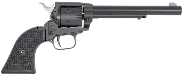Picture of  Heritage Mfg Srr22mbs6pg Rough Rider  22 Lr/22 Wmr 6 Shot/ 6.50" Black Satin Steel Barrel, Frame & Cylinder, Black Polymer Grip, Hammer/Thumb Safety, Exposed Hammer 727962708262