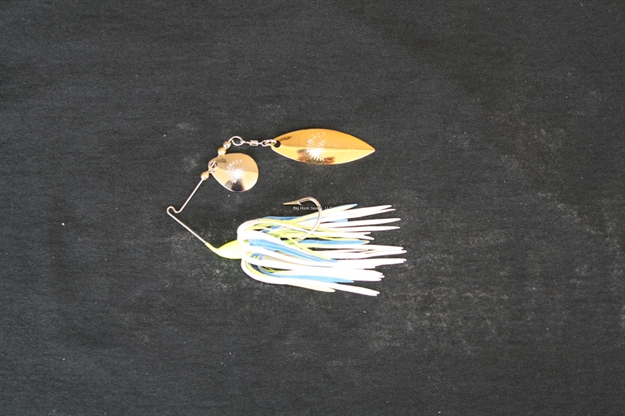 Picture of Humdinger Spinnerbait, 1/4 Oz, 4/0 Hook, Gold Colorado/Nickel Willow Blade,Black/Chartreuse/White