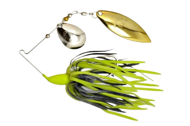 Picture of Humdinger Spinnerbait, 1/4 Oz, 4/0 Hook, Gold Colorado/Nickel Willow Blade,Chartreuse/Black Skirt