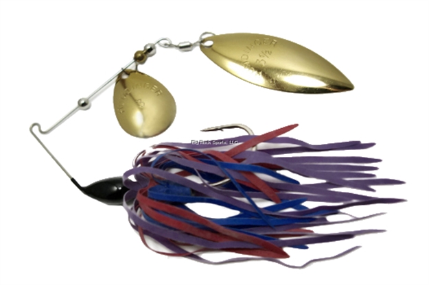 Picture of Humdinger Spinnerbait, 1/4 Oz, 4/0 Hook, Gold Colorado/Willow Blade,Purple/Red/Blue Skirt