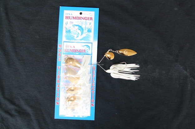 Picture of Humdinger Spinnerbait, 1/4 Oz, 4/0 Hook, Gold Colorado/Willow Blade,White