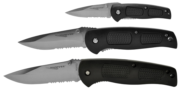 Picture of Humvee Accessories Hmvkc3t 3 Knife Combo 
Multiple Stainless Steel Folding Nylon Black