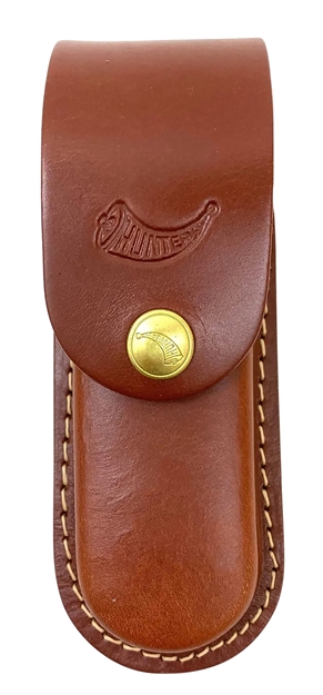 Picture of  Hunter Company 027-111 Knife Sheath  Belt Loop Tan Leather Fits 4.75-5.50" Closed Folded Knife