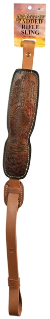 Picture of  Hunter Company 027191 Trophy Custom Sling Brown Leather With Suede Lining, Turkey Engraving & Padded Design