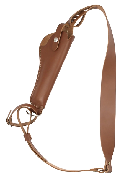 Picture of  Hunter Company 068-300-4 Sportsman Bandolero  Shoulder Size 4 Chestnut Tan Leather Harness Fits DA Revolver Fits 5-6.50" Barrel Right Hand