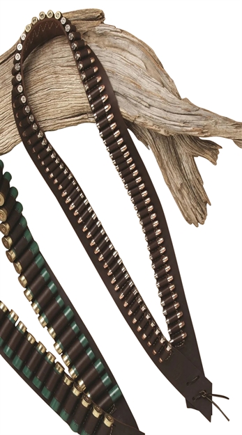 Picture of  Hunter Company 0745 Western Bandolero  Antique Brown Leather 45 Colt 85Rd 021771745006