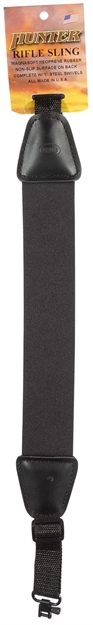 Picture of  Hunter Company 1272B101 Magnasoft Sling Made OF Black Neoprene With Leather Accents, Adjustable Design  & Swivels For Rifles