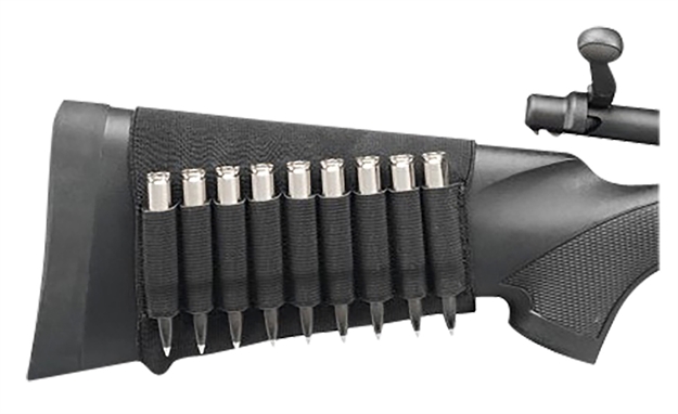 Picture of  Hunters Specialties 00687 Buttstock Shell Holder Rifle Holds 9 Cartridges Black Elastic