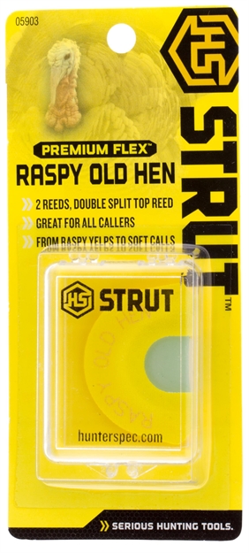 Picture of  HS Strut 05903 Raspy Old Hen Double Reed Attracts Turkeys Yellow Infinity Latex
