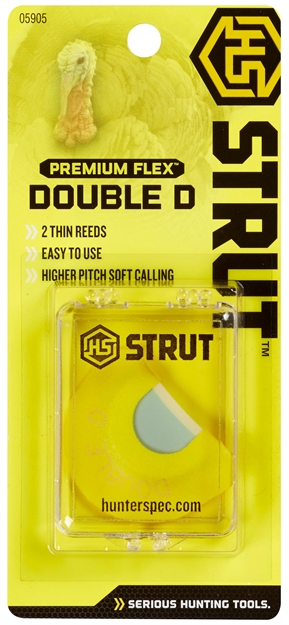 Picture of  HS Strut 05905 Double D Double Reed Diaphragm Call Double Reed Turkey Hen Sounds Attracts Turkeys Yellow 021291059058