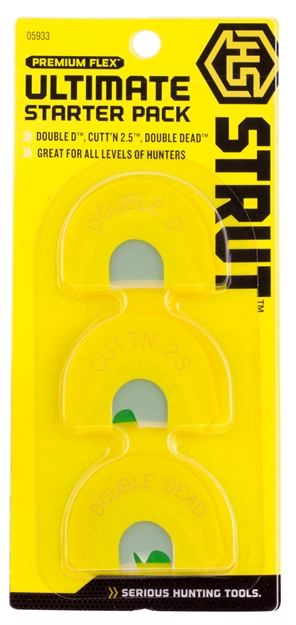 Picture of  HS Strut 05933 Ultimate Starter Pack  Diaphragm Call Attracts Turkeys Yellow 3 Per Pkg