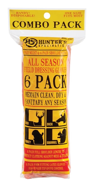 Picture of  Hunters Specialties 01059 Field Dressing  White Short & Shoulder Length Polymer Osfa 12 Pair