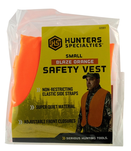 Picture of  Hunters Specialties 02001 Safety Vest  Youth Orange Polyester