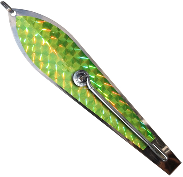 Picture of Huntington Eco Lure Spoon, 5 1/2", 9/0 Hook, Stainless Steel With Chartreuse Flash Scale