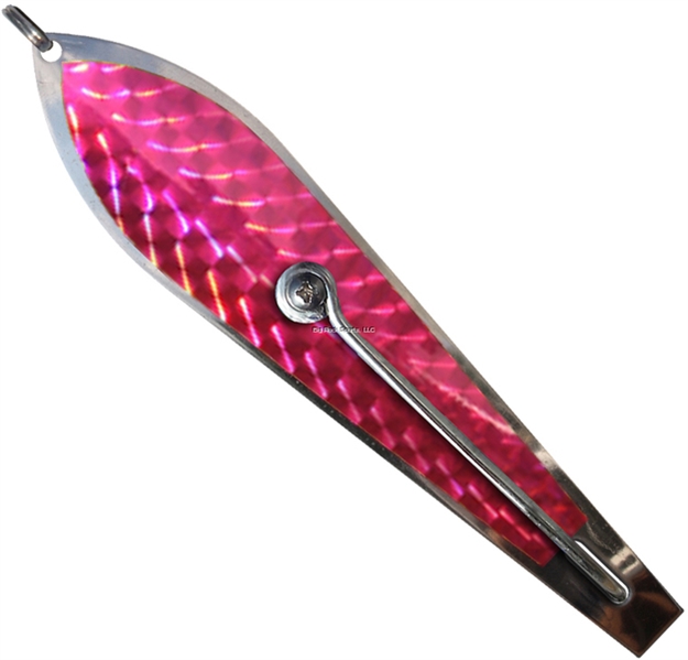 Picture of Huntington Eco Lure Spoon, 5 1/2", 9/0 Hook, Stainless Steel With Hot Pink Flash Scale