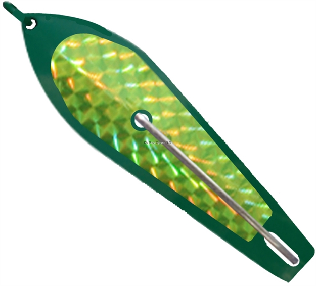 Picture of Huntington Original Drone Spoon, 2 1/4", 1/6 Oz, 3/0 Hook, Mackerel Green With Fluorescent Yellow Flash Scale