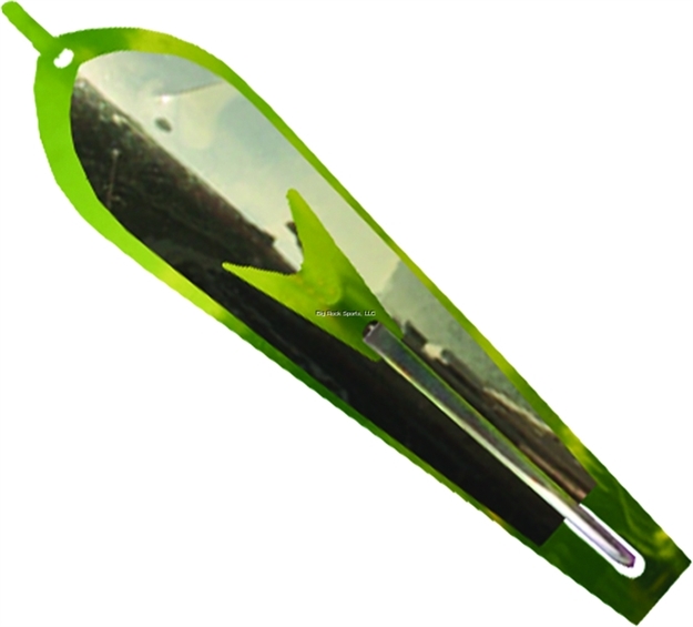 Picture of Huntington Original Drone Spoon, 3 1/4", 3/8 Oz, 5/0 Hook, Electric Green/Mirror Gold Flash Scale