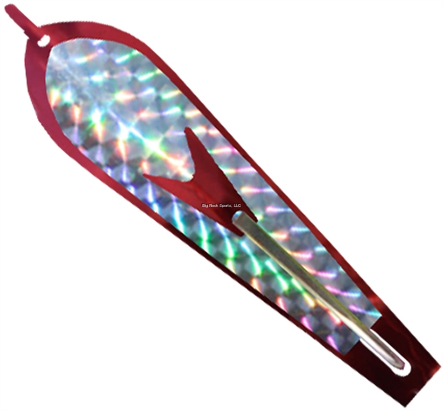 Picture of Huntington Original Drone Spoon, 3 1/4", 3/8 Oz, 5/0 Hook, Electric Red/Silver Flash Scale