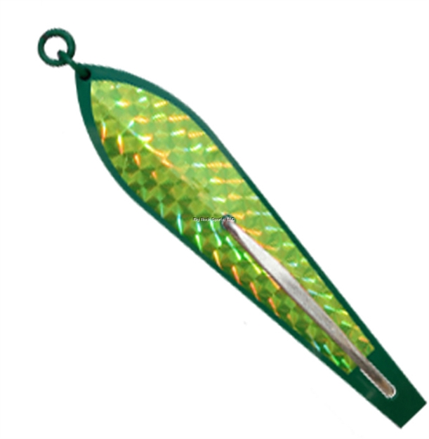 Picture of Huntington Original Drone Spoon, 5 1/2", 1 1/8 Oz, 10/0 Hook, Mackerel Green With Fluorescent Yellow Flash Scale