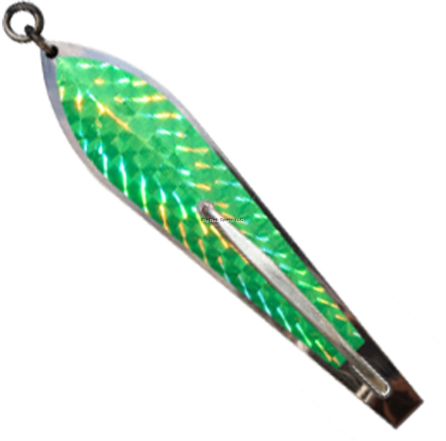 Picture of Huntington Original Drone Spoon, 5 1/2", 1 1/8 Oz, 10/0 Hook, Stainless Steel With Fluorescent Green Flash Scale