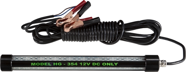 Picture of Hydro Glow 1', 10W, 12V Led Fishing Light, 12" Long, Green, 20' Cord, 1000 Lumen