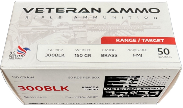 Picture of  Hyperion Munitions Hmbx300blk15050 Veteran Ammo  300 Blackout 150 GR Full Metal Jacket 50 Per Box/10 Case