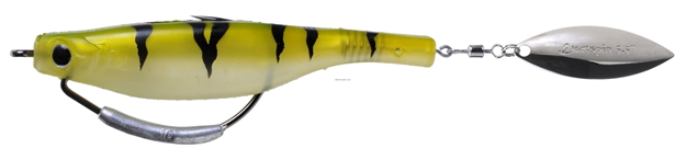 Picture of Hyperlastsics Dartspin Pro Weedless 7In Striped Green - Silver