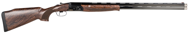 Picture of F.A.I.R. Frdc432028 Carrera Giovane Full Size 20 Gauge Break Open 3" 2Rd 28" Black Over/Under Vent Rib Barrel, Black Stainless Steel Receiver, Monte Carlo Opta Wood Stock, Right Hand FR-DC43-2028
