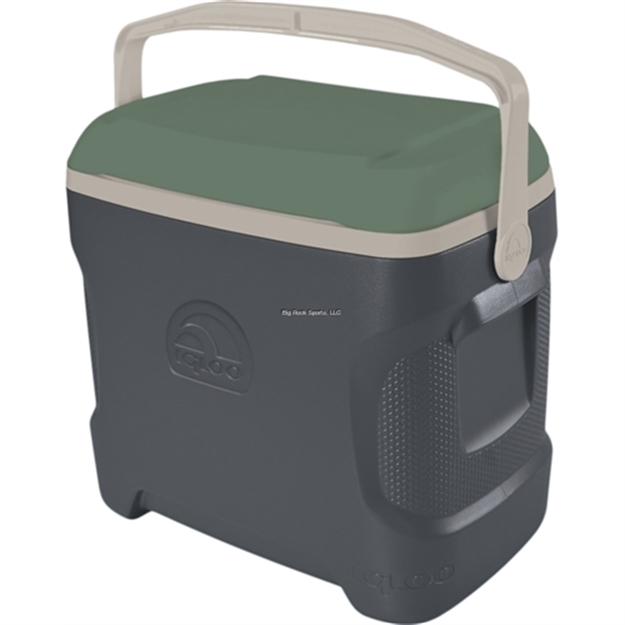 Picture of Igloo Sportsman 30, 30 QT Cooler, Carry Strap Handle, 41 Cans, Carbonite/Riverbed Tan/Field Service Green