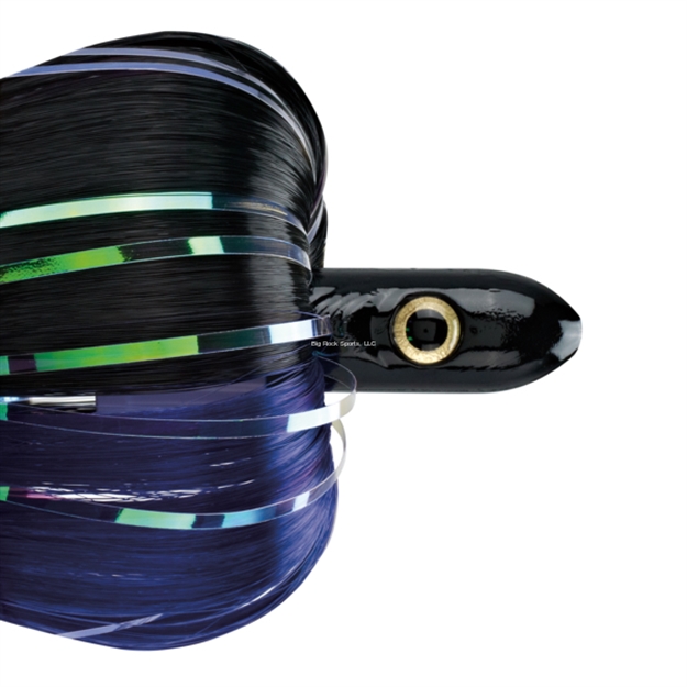 Picture of Iland Crusader Trolling Lure, 7 1/2", 8 Oz, 3-D Eyes, Black Head, Black & Plum Skirt