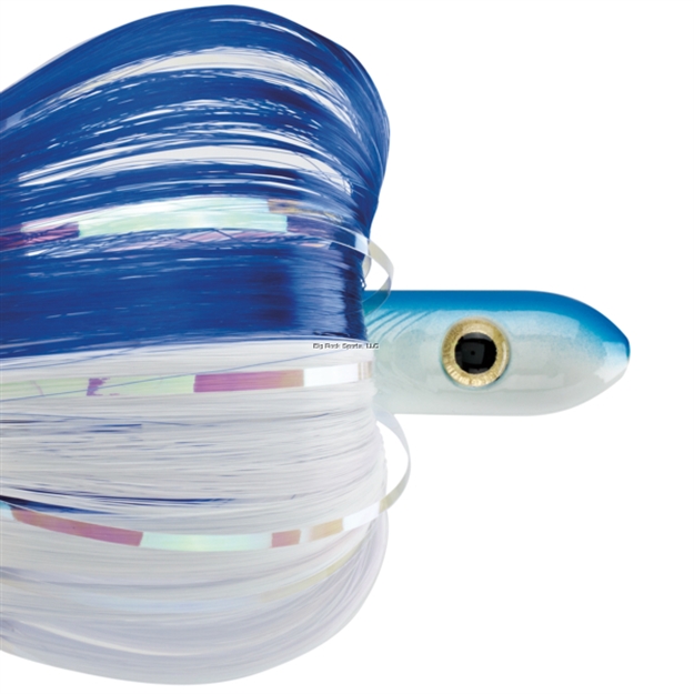 Picture of Iland Crusader Trolling Lure, 7 1/2", 8 Oz, 3-D Eyes, Blue & White Head, Flash/Blue/White Skirt