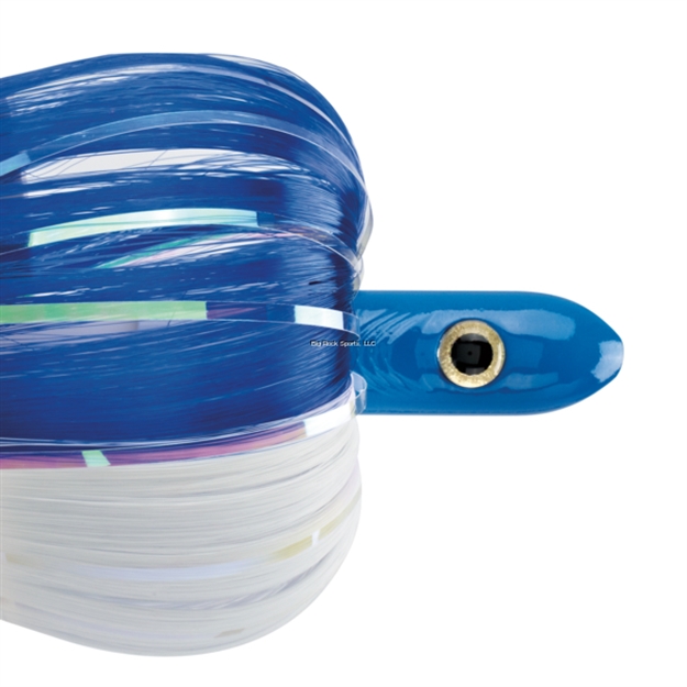 Picture of Iland Crusader Trolling Lure, 7 1/2", 8 Oz, 3-D Eyes, Blue Head, Flash/Blue/White Skirt