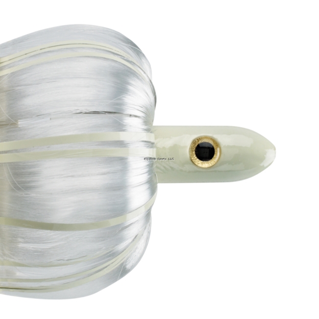 Picture of Iland Crusader Trolling Lure, 7 1/2", 8 Oz, 3-D Eyes, Glow Head, Glow Flash Crystal Skirt