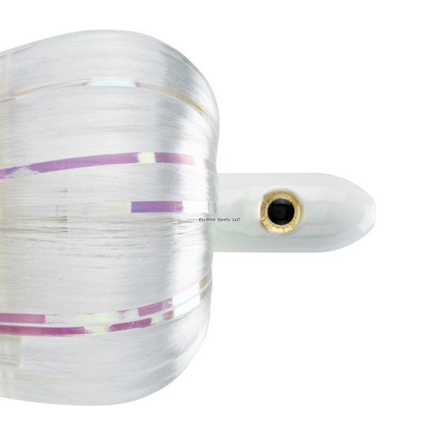 Picture of Iland Crusader Trolling Lure, 7 1/2", 8 Oz, 3-D Eyes, White Head, Crystal Skirt