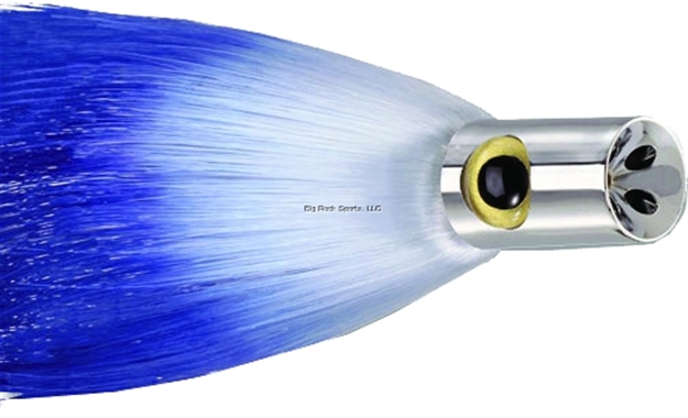 Picture of Iland Express Jet Head Trolling Lure, 10 1/2", 3 Oz, 3-D Eyes, Chrome Head/Blue & White Skirt, 8 - 10 Kts