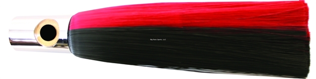Picture of Iland Express Jet Head Trolling Lure, 10 1/2", 3 Oz, 3-D Eyes, Chrome Head/Red & Black Skirt, 8 - 10 Kts