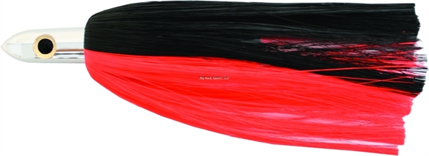 Picture of Iland Ilander E-Series Trolling Lure, 8 1/4", 2 1/2 Oz, 3-D Eyes, Chrome Head/Black & E Red Skirt, 6 - 8 1/2 Kts