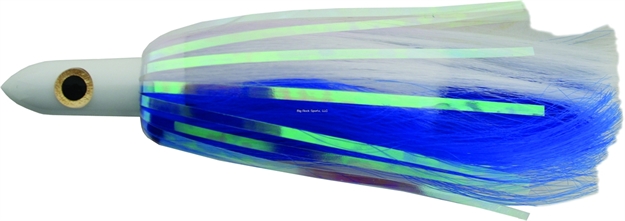 Picture of Iland Ilander Flashilander Trolling Lure, 8 1/4", 2 1/2 Oz, 3-D Eyes, Blue Head/Blue Flash Blue & Crystal Skirt, 6 - 8 1/2 Kts