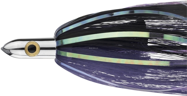 Picture of Iland Ilander Heavy-Weight Flashilander Trolling Lure, 8 1/4", 4 Oz, 3-D Eyes, Chrome Head/Black & Plum Skirt