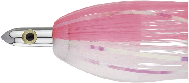 Picture of Iland Ilander Heavy-Weight Flashilander Trolling Lure, 8 1/4", 4 Oz, 3-D Eyes, Chrome Head/E Pink & E White Skirt